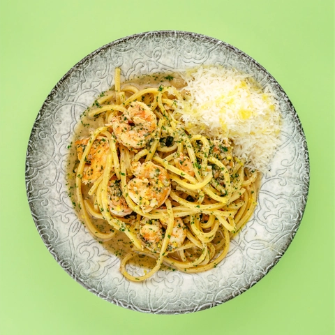 PASTA AGLIO OLIO CON GAMBAS
